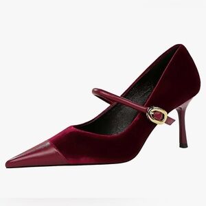 Velvet burgundy heels **brand new**